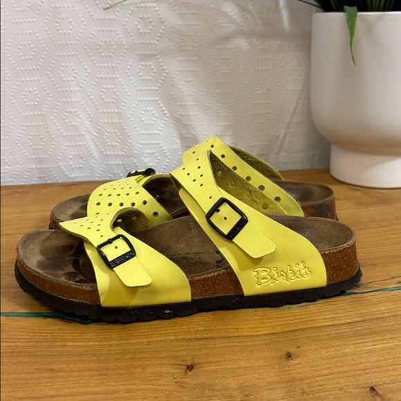 Birkenstock Birkis Yellow Two Strap Sandals Size 37 - Picture 4 of 10